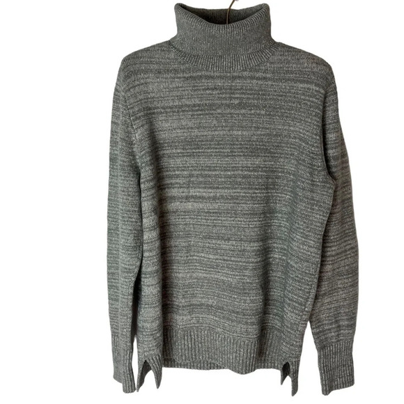 J. Crew Mercantile Gray Chunky Knit Turtleneck Sweater Large - Picture 1 of 6